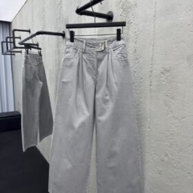 Lv washed and burnished wide leg jeans 1