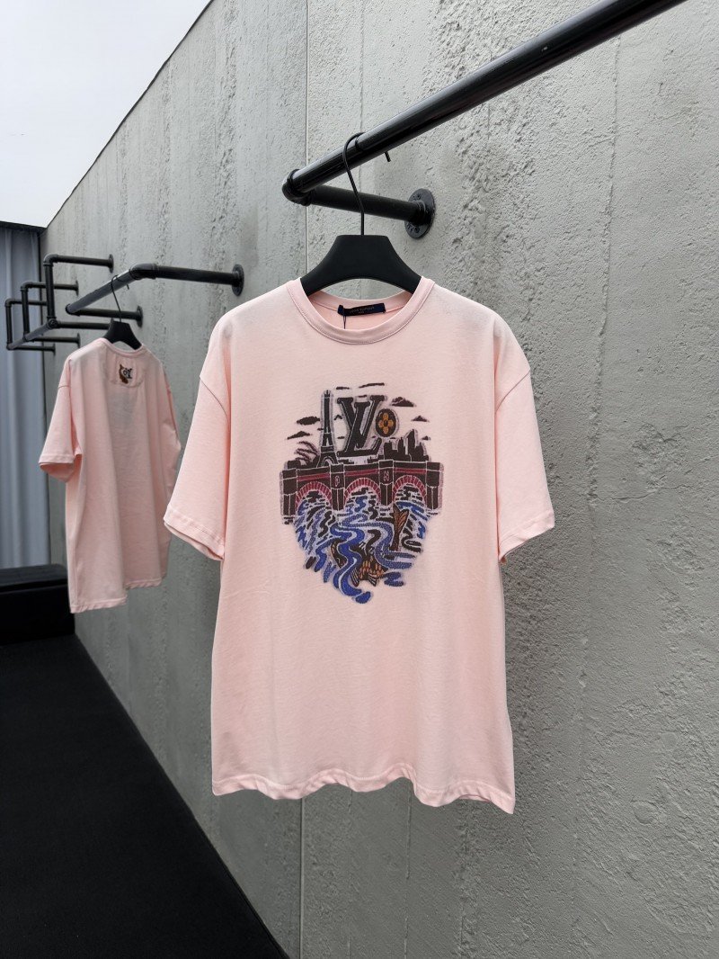 wsxc1754539158663_0.jpg Lv Jacquard Round Neck Short Sleeve T-Shirt - 图片 1