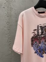 Lv Jacquard Round Neck Short Sleeve T-Shirt - 图片 4