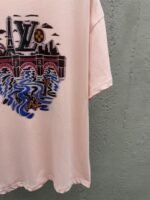Lv Jacquard Round Neck Short Sleeve T-Shirt - 图片 7