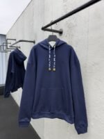 Lv Solid Color Drawstring Hooded Long Sleeve Sweatshirt 2