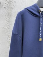 Lv Solid Color Drawstring Hooded Long Sleeve Sweatshirt 2 - 图片 4
