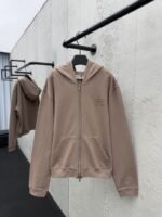 Miu Miu Cocoa Brown Logo Zipper Sweatshirt