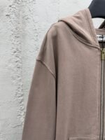 Miu Miu Cocoa Brown Logo Zipper Sweatshirt - 图片 4