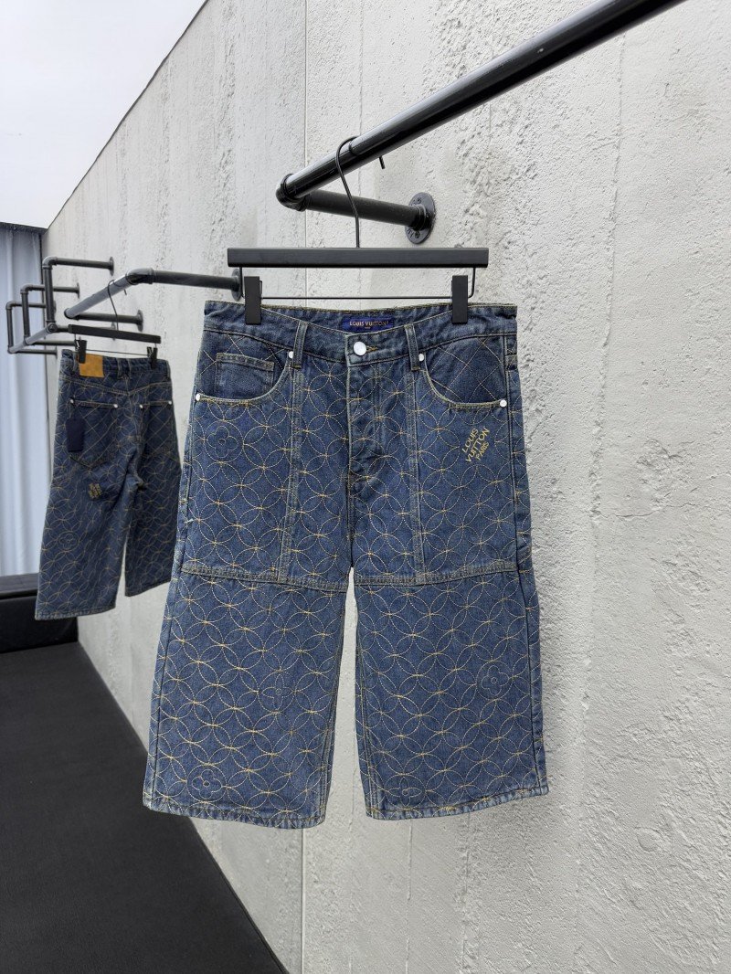 wsxc1754623956421_0.jpg Lv Quilted Zipper Straight Leg Embroidered Jeans - 图片 1