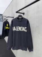 Balenciaga Gum Tape Alphabet Logo Print Round Neck Long Sleeve