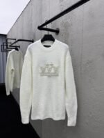 LV Embroidered Pearl Logo Knit Sweater