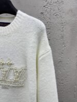 LV Embroidered Pearl Logo Knit Sweater - 图片 5