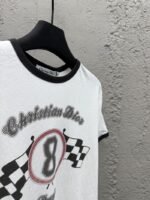 Dior Cotton Knit Round Neck Printed Short Sleeve Shirt - 图片 8