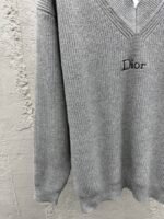 Dior Embroidered V-Neck Wool Knit Sweater - 图片 6