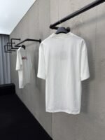 LV letter embroidered ribbed short sleeve - 图片 2