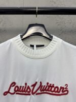 LV letter embroidered ribbed short sleeve - 图片 3