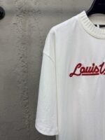LV letter embroidered ribbed short sleeve - 图片 4
