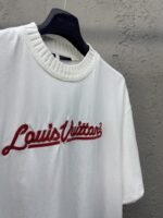 LV letter embroidered ribbed short sleeve - 图片 8