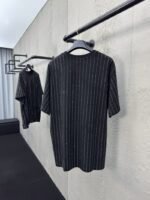 LV Fine Striped Crystal Beaded Short-Sleeved T-Shirt - 图片 2