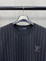 LV Fine Striped Crystal Beaded Short-Sleeved T-Shirt - 图片 3