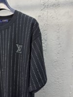 LV Fine Striped Crystal Beaded Short-Sleeved T-Shirt - 图片 5