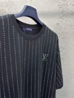 LV Fine Striped Crystal Beaded Short-Sleeved T-Shirt - 图片 8