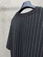 LV Fine Striped Crystal Beaded Short-Sleeved T-Shirt - 图片 9