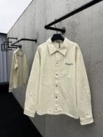 Dior Herringbone Striped Embroidered Shirt