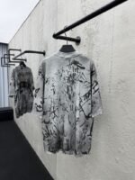 Balenciaga Graffiti Print Letter Label Round Neck Short Sleeve - 图片 2