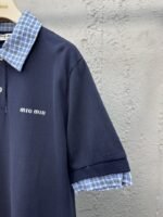 Miu Miu Checkered Logo Polo Shirt - 图片 5