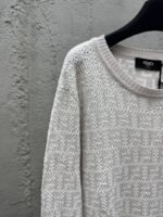 Fendi Solid Color Round Neck Long Sleeve Sweater - 图片 4