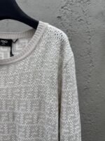 Fendi Solid Color Round Neck Long Sleeve Sweater - 图片 5