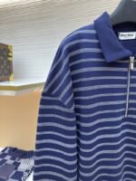 Miu Miu Blue And White Striped Polo Long-Sleeve Shirt - 图片 4