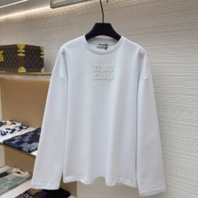 Miu Miu Embroidered Burnout Logo Long Sleeve 1