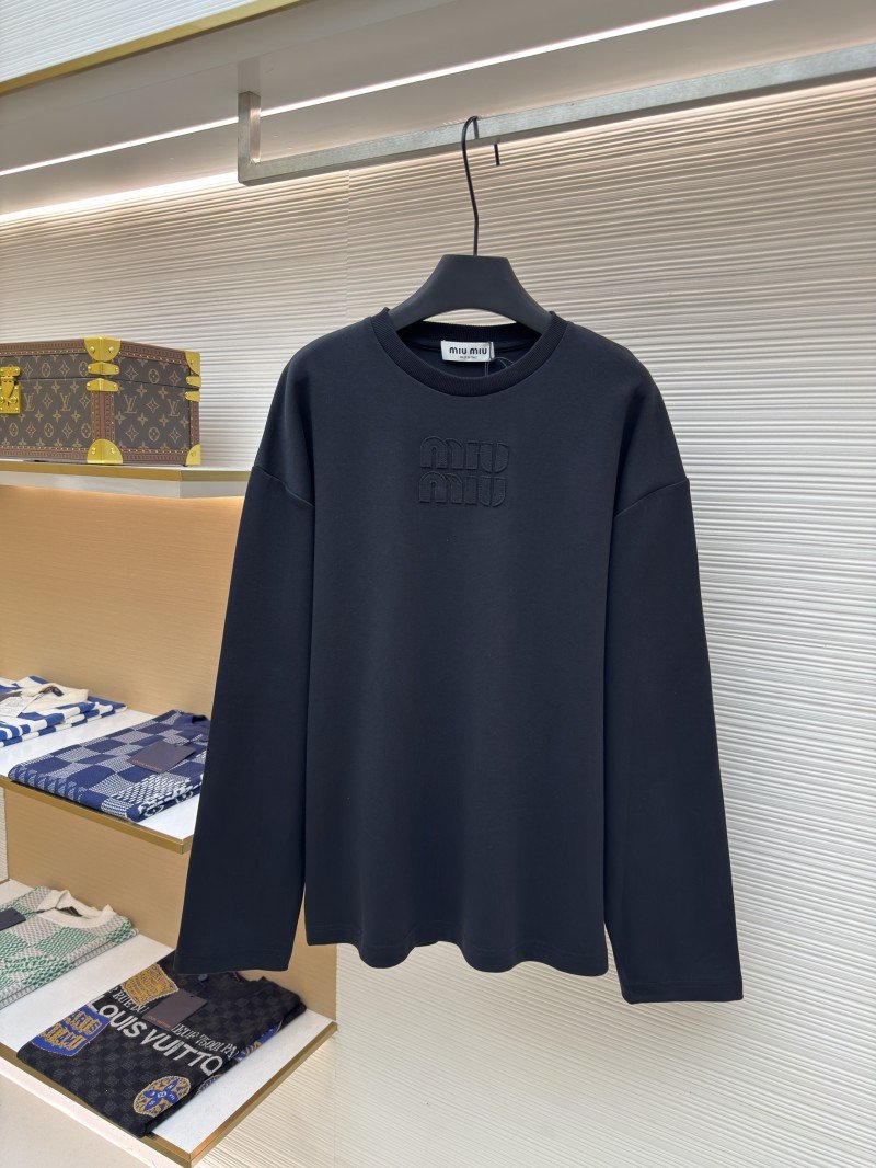 wsxc1757387719103_0.jpg Miu Miu Embroidered Burnout Logo Long Sleeve 2 - 图片 1