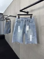 Maison Margiela Distressed Denim Sticker Shorts