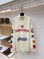 Balenciaga Ski Collection Letter Jacquard Turtleneck Sweater