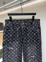 LV Limited Edition Broken Jacquard Little Red Man Embroidered Denim Jeans - 图片 3