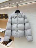 Miu Miu Full-Print Jacquard Lapel Down Jacket 1