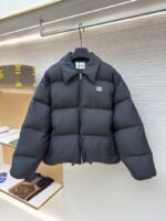 Miu Miu Full-Print Jacquard Lapel Down Jacket 2
