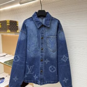 LV Denim Lapel Single-Breasted Long-Sleeve Jacket