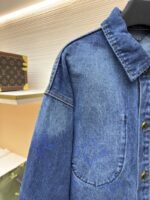 LV Denim Lapel Single-Breasted Long-Sleeve Jacket - 图片 4