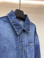 LV Denim Lapel Single-Breasted Long-Sleeve Jacket - 图片 8