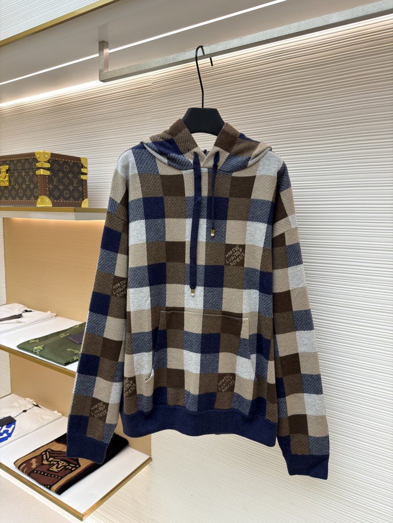 wsxc1760151577017_0.jpg LV Checkered Alphabet Logo Hooded Long-Sleeve Sweatshirt - 图片 1