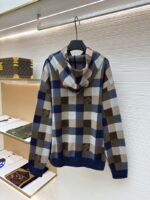 LV Checkered Alphabet Logo Hooded Long-Sleeve Sweatshirt - 图片 2