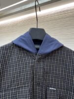 Balenciaga Logo Check Patchwork Hooded Jacket - 图片 3