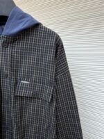 Balenciaga Logo Check Patchwork Hooded Jacket - 图片 5
