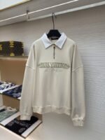 LV Half-Zip Letter Logo Long-Sleeve Sweatshirt