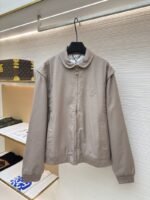 LV Letter Print Lapel Zipper Long-Sleeve Pilot Jacket