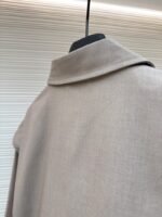 LV Letter Print Lapel Zipper Long-Sleeve Pilot Jacket - 图片 9
