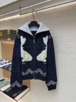 LV Zipper Knit Waist-cinching Jacket