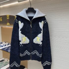 LV Zipper Knit Waist-cinching Jacket