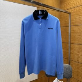 Miu Miu Color-Blocked Double-Layer Collar Embroidered Polo Shirt