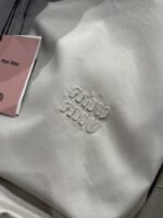 Miu Miu Stand Collar Embroidered Long Sleeve Jacket Coat - 图片 8